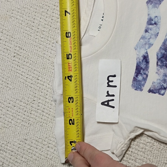 NWT Sol Angeles Baby Cream and Blue Wave Short Sleeve Tee Sz 6-12 Month USA Made - Picture 7 of 8